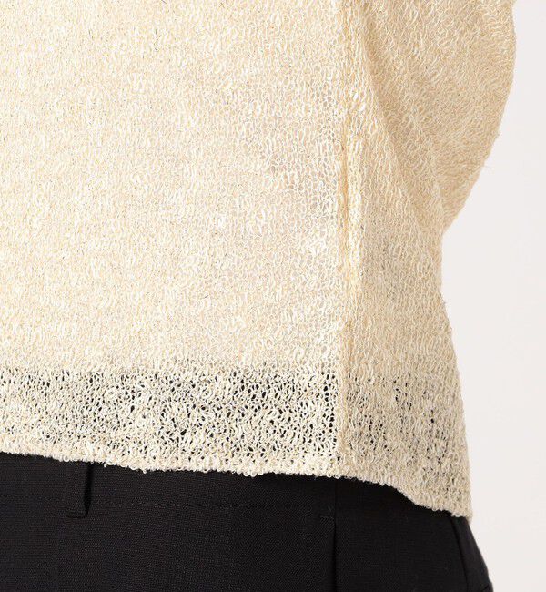 DES PRES「グリッターコットン ショートスリーブプルオーバー」|ニット・セーター|
