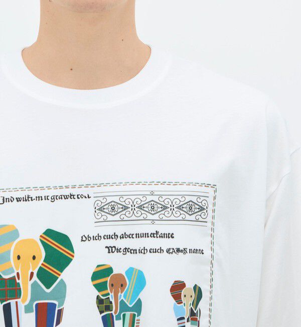 CABaN「CABaN スビンコットン MIX PATTERNED ELEPHANT Tシャツ」|Tシャツ・カットソー|
