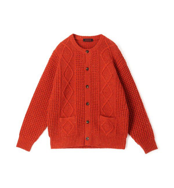 CABaN「ウールネップ ケーブルカーディガン」|ニット・セーター|25 オレンジ