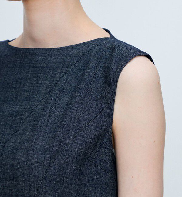 TOMORROWLAND collection「【WEB先行予約】コンフォートデニム アシンメトリードレープワンピース」|ワンピース|