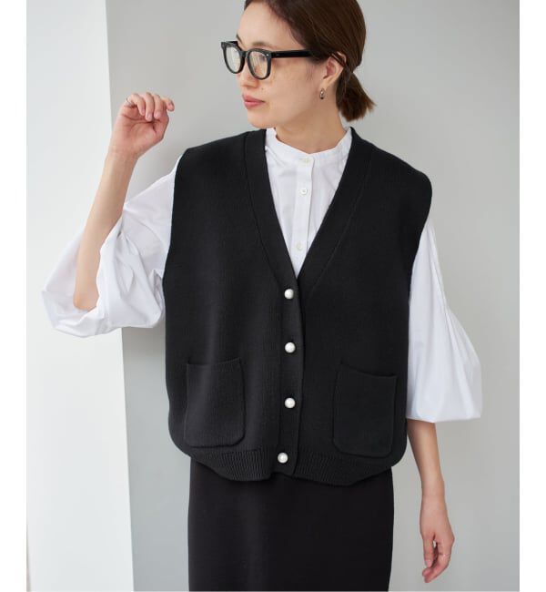 SLOBE IENA「パールニットベスト」|ベスト・ジレ|