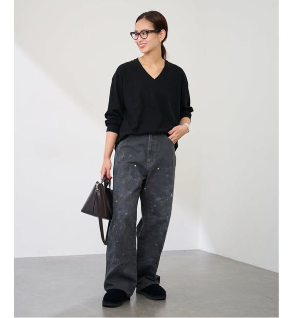 FRAMeWORK「《追加》ラフィー天竺Vネックプルオーバー」|Tシャツ・カットソー|