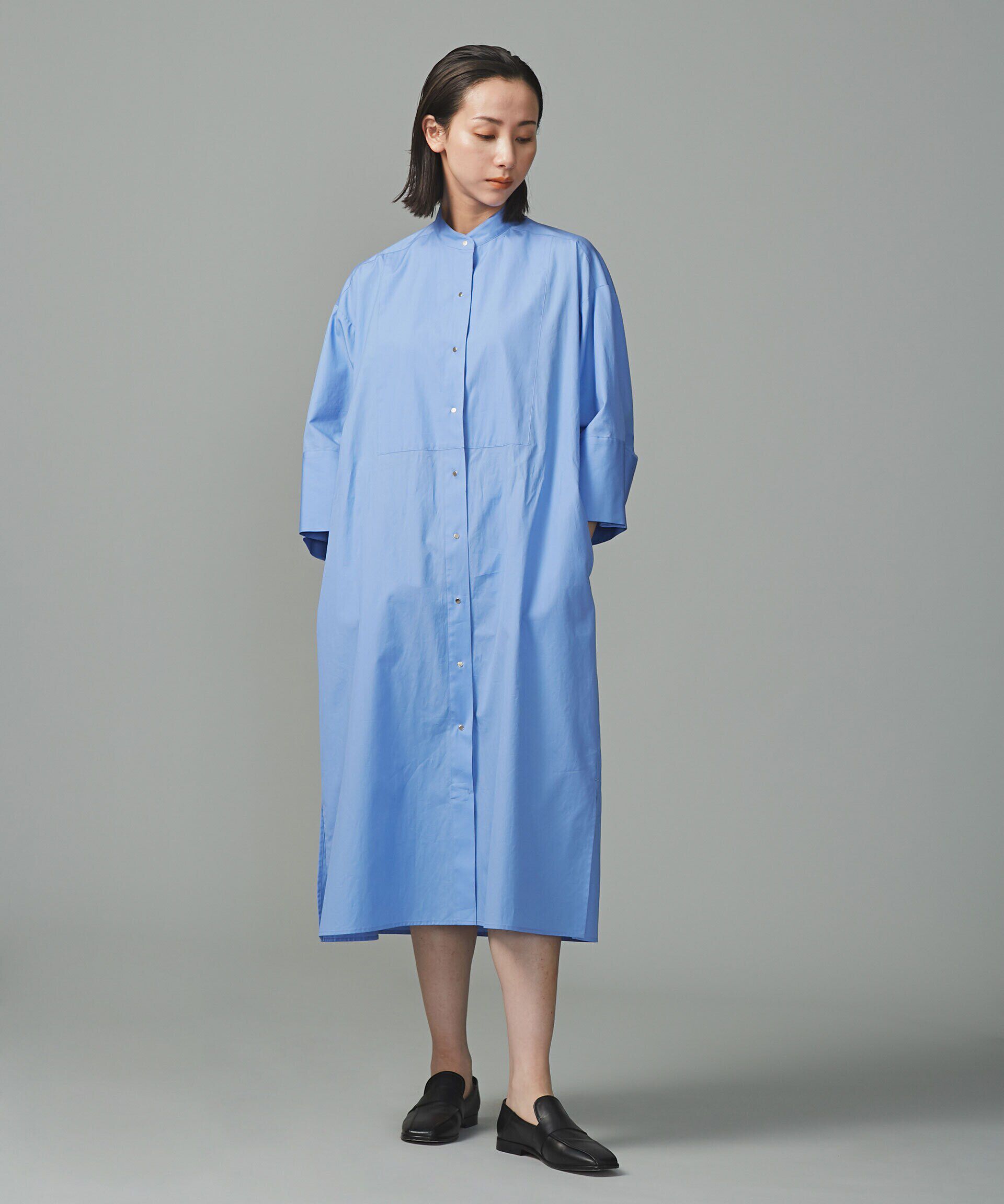 nano･universe「スタンドカラーシャツワンピース」|ワンピース|