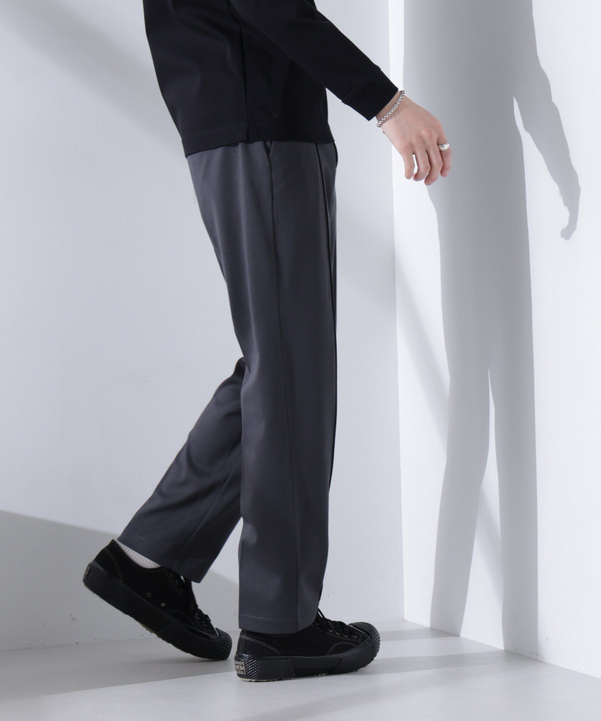 nano･universe「ダブルジャージーテーパードパンツ」|チノ|