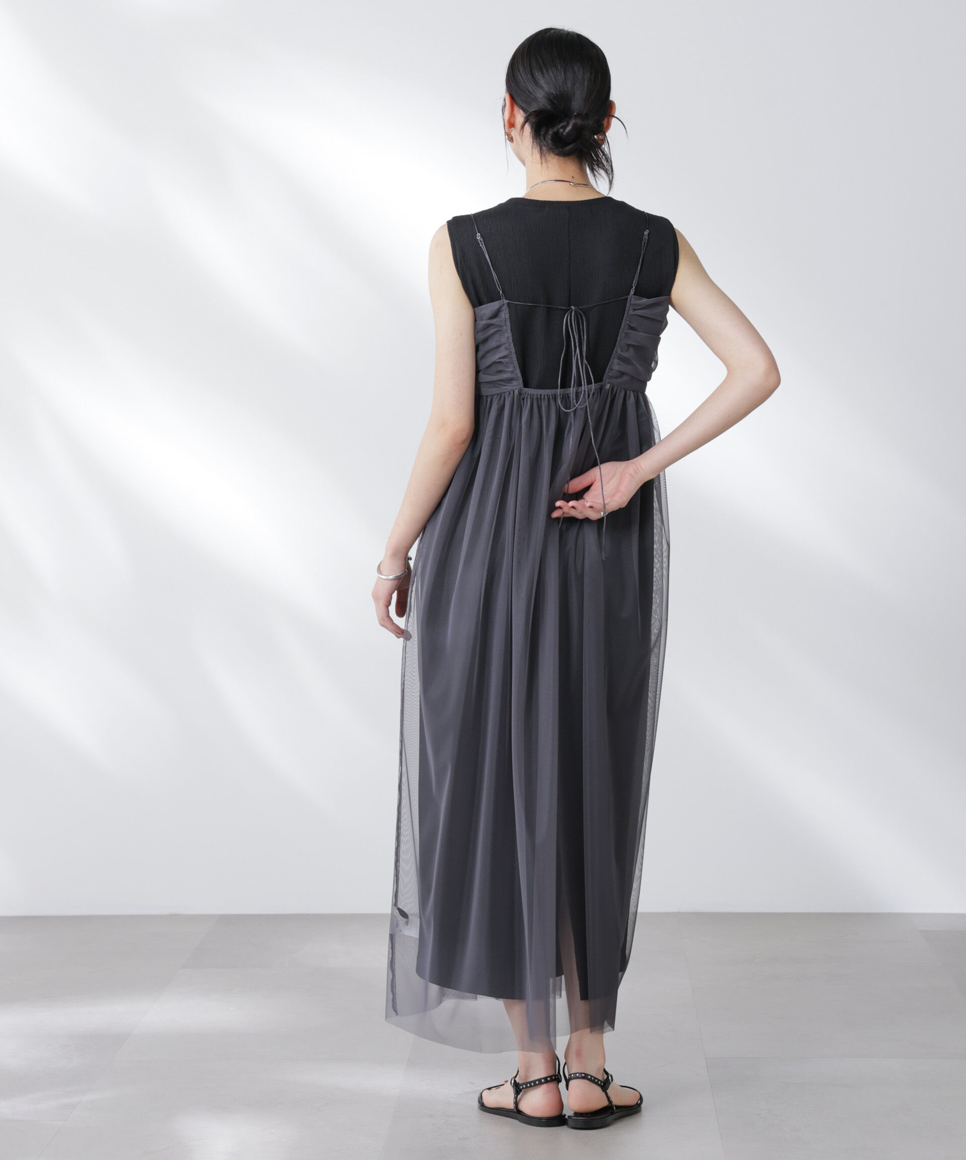 nano･universe「チュールキャミ&times;カットワンピースセット」|ワンピース|