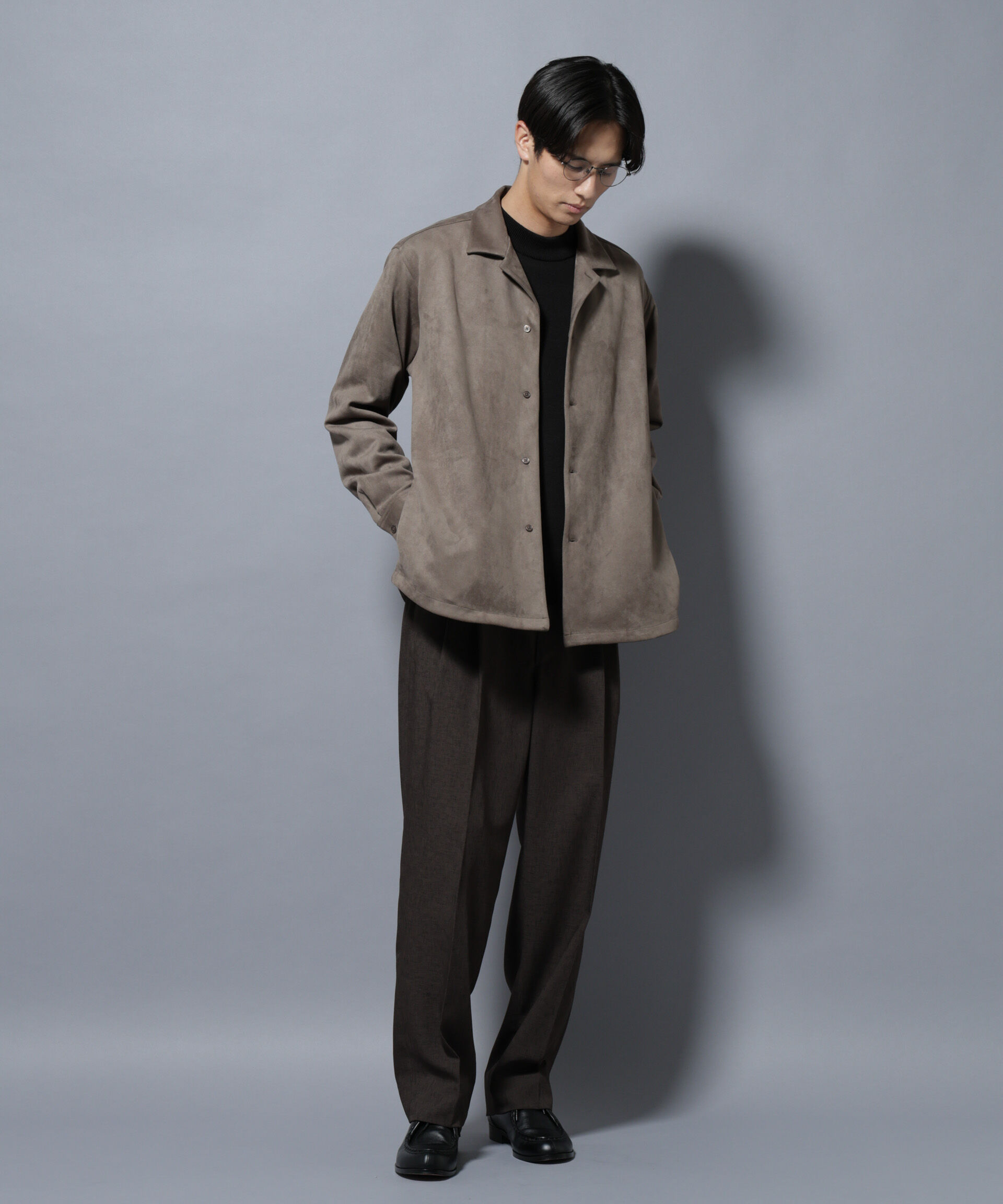 nano･universe「フェイクスエードシャツ 長袖」|シャツ・ブラウス|