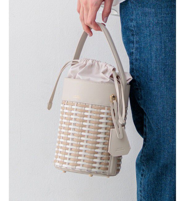 23区「バスケットメッシュ バケツバッグ」|ハンドバッグ|ベージュ系
