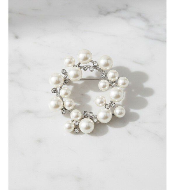 ANY SIS「サークルパール調 ブローチ」|ブローチ・コサージュ|シルバー