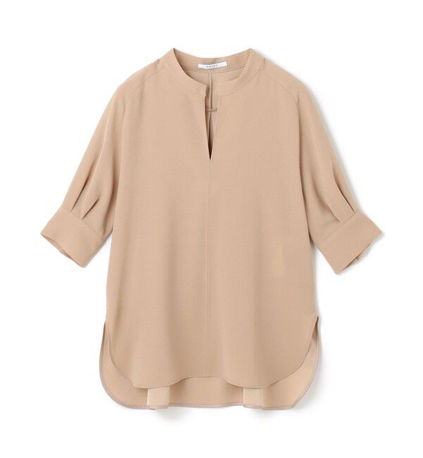 BEIGE,「【ご好評につき追加生産決定・洗える】FLEUR / スタンドカラープルオーバーブラウス」|シャツ・ブラウス|