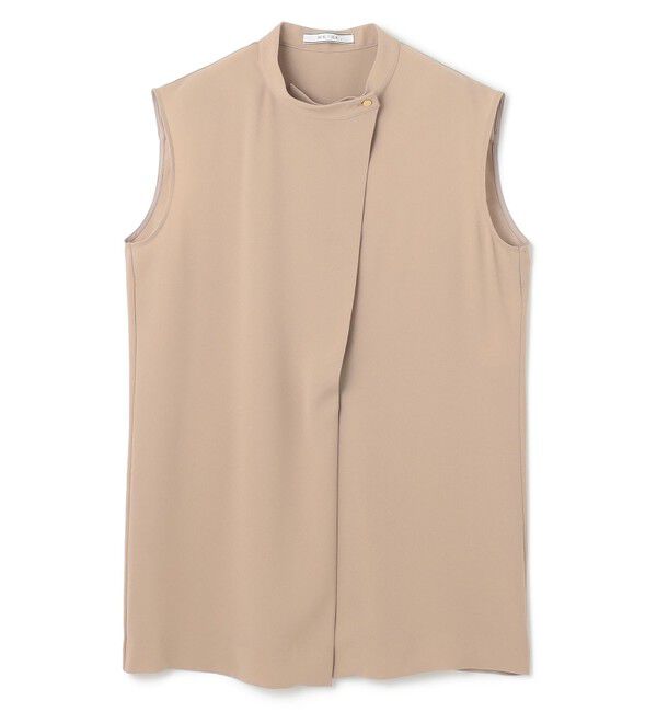 BEIGE,「【洗える】FLEUR / フロントボタンノースリーブブラウス」|シャツ・ブラウス|