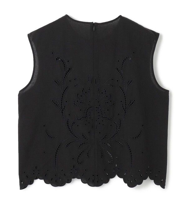 BEIGE,「【洗える】GALLERIA / コットンエンブロイダリーノースリーブブラウス」|シャツ・ブラウス|