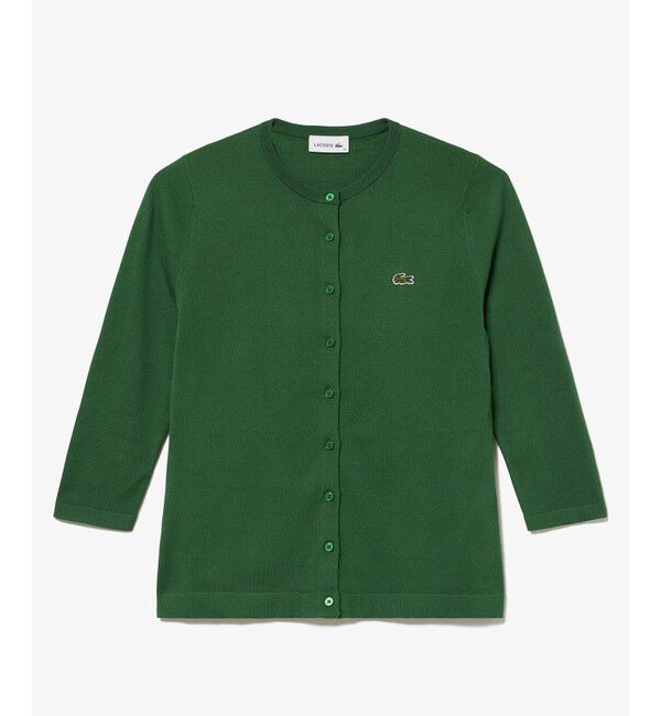 LACOSTE「UVカット 吸水速乾 ウォッシャブル COOLMAX クールマックス 7部袖 ニットカーディガン」|カーディガン|