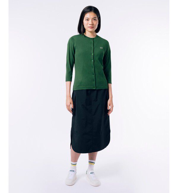 LACOSTE「UVカット 吸水速乾 ウォッシャブル COOLMAX クールマックス 7部袖 ニットカーディガン」|カーディガン|