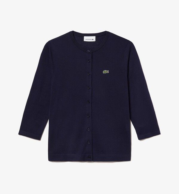 LACOSTE「UVカット 吸水速乾 ウォッシャブル COOLMAX クールマックス 7部袖 ニットカーディガン」|カーディガン|