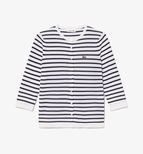 LACOSTE「UVカット 吸水速乾 ウォッシャブル COOLMAX クールマックス 7部袖 ニットカーディガン」|カーディガン|