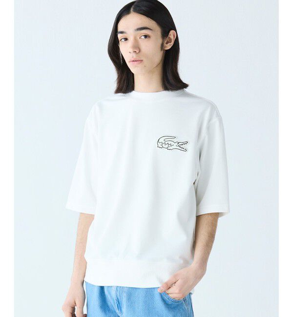 LACOSTE「オーバーサイズクロックエンブレム 半袖スウェット」|スウェット・ジャージ|ホワイト
