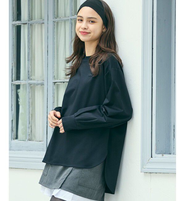 LACOSTE「【オンライン限定】LACOSTE バルーンスリーブ サイドスリット オーバーサイズTシャツ」|Tシャツ・カットソー|ブラック