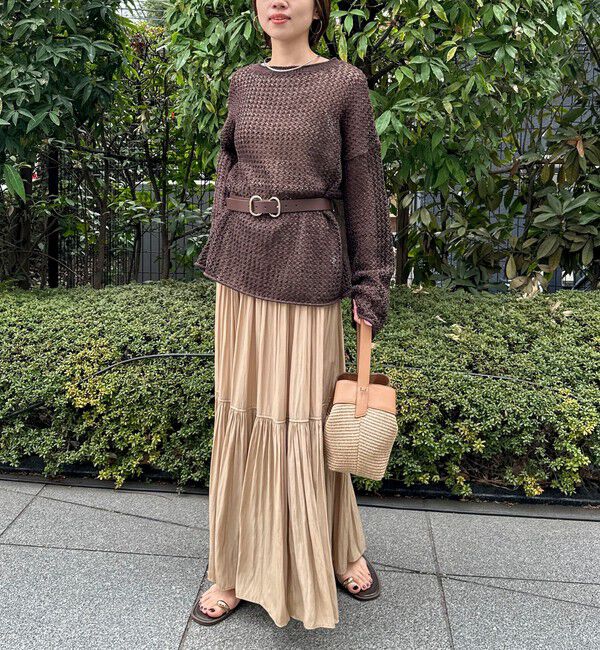 NOLLEY'S「ウォッシャブルカッセンギャザーマキシスカート」|フレア|