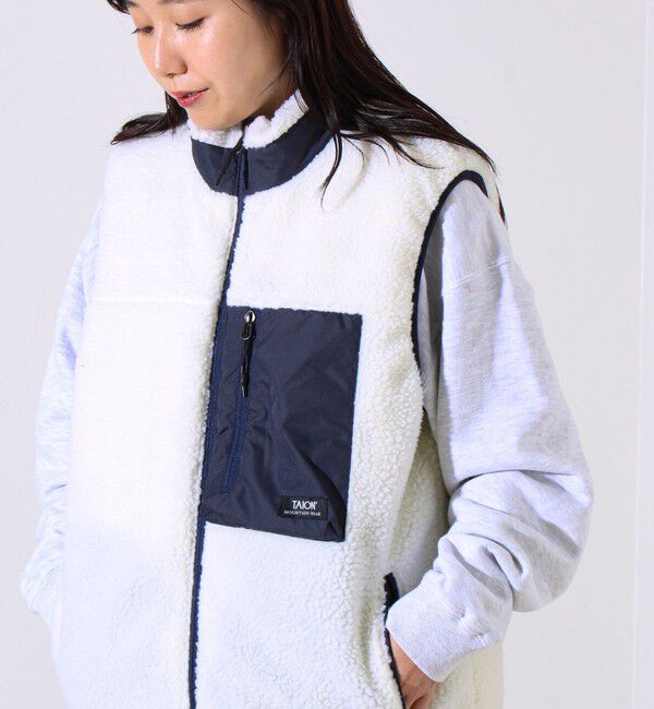 GLOSTER「【2WAYで着回せる】【UNISEX】GLOSTER配色別注 TAIONボア&times;ダウンベスト」|ダウンベスト・ベスト|