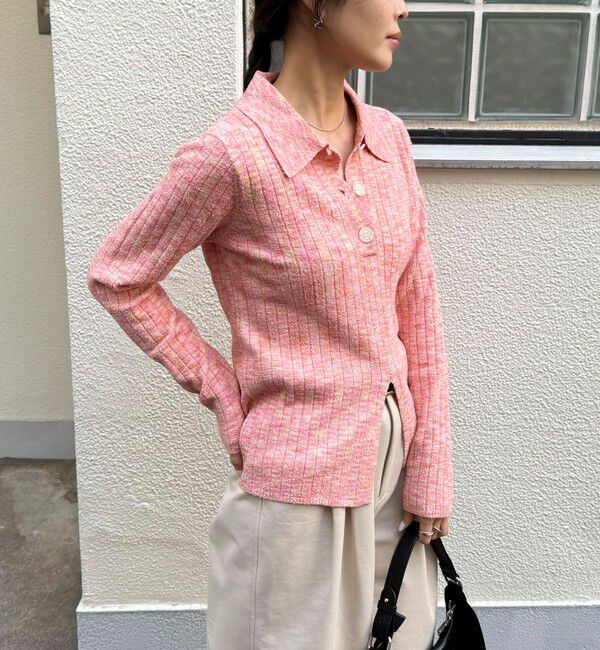 fredy emue「センタースリット衿付きプルオーバー」|ニット・セーター|