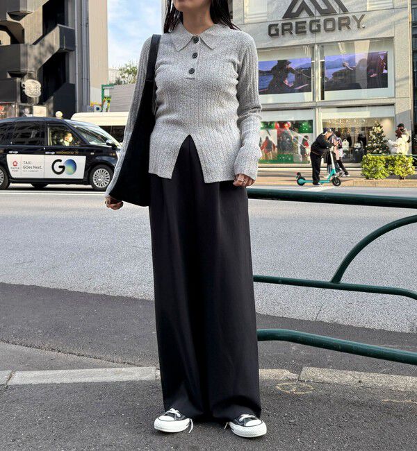fredy emue「センタースリット衿付きプルオーバー」|ニット・セーター|