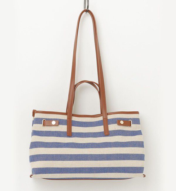 fredy emue「ボーダープリントスクエアトートバッグ」|ショルダー・メッセンジャー|