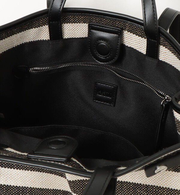 fredy emue「ボーダープリントスクエアトートバッグ」|ショルダー・メッセンジャー|