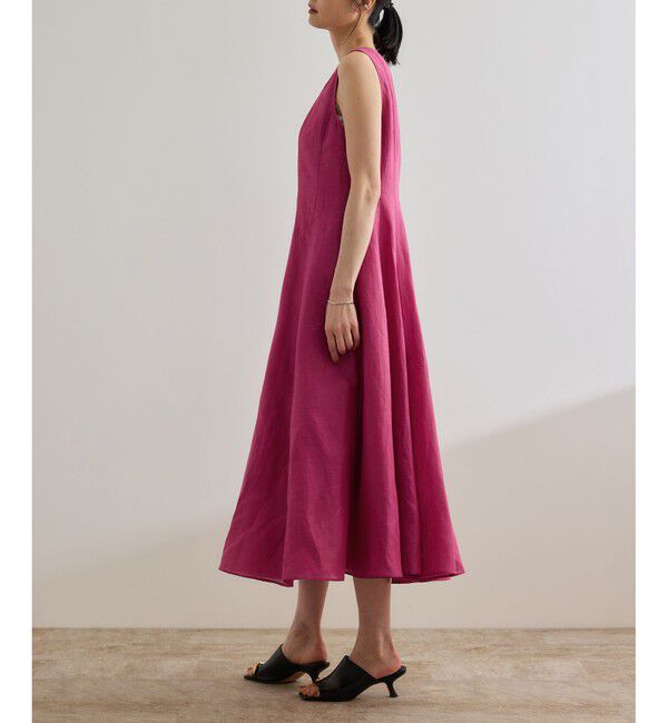 ROPE「【洗える】ブライトリネン パッチワンピース」|ワンピース|