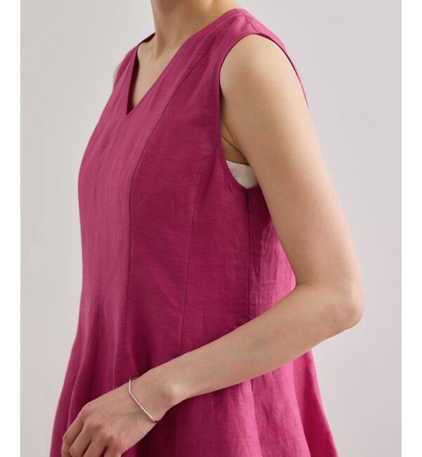 ROPE「【洗える】ブライトリネン パッチワンピース」|ワンピース|