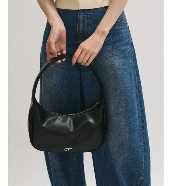 ADAM ET ROPE'「ワンハンドルラウンドロゴバッグ」|ハンドバッグ|ブラック(01)