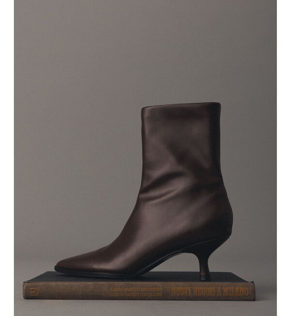 ADAM ET ROPE'「ポインテッドトゥストレッチブーツ」|ロングブーツ|ブラウン(20)