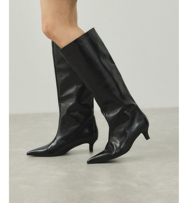 ADAM ET ROPE'「【EMOELLE】レザーロングブーツ」|ロングブーツ|