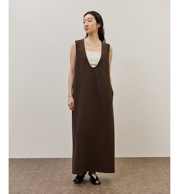 ADAM ET ROPE'「ディープネックカットソーワンピース」|ワンピース|