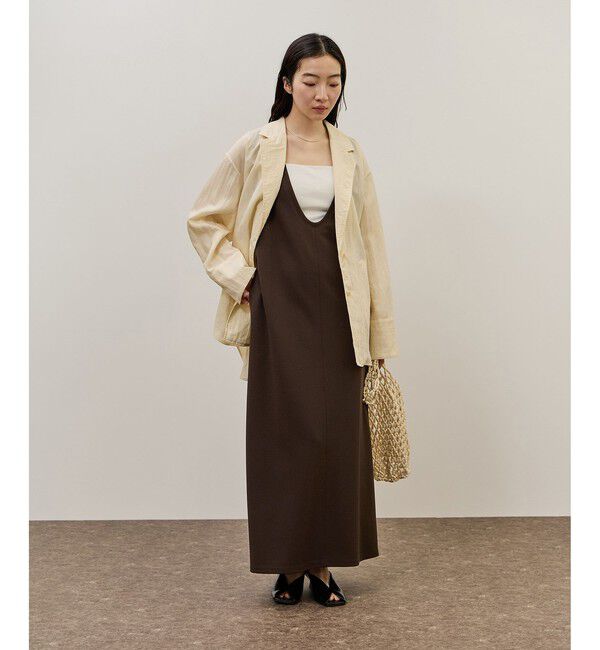 ADAM ET ROPE'「ディープネックカットソーワンピース」|ワンピース|