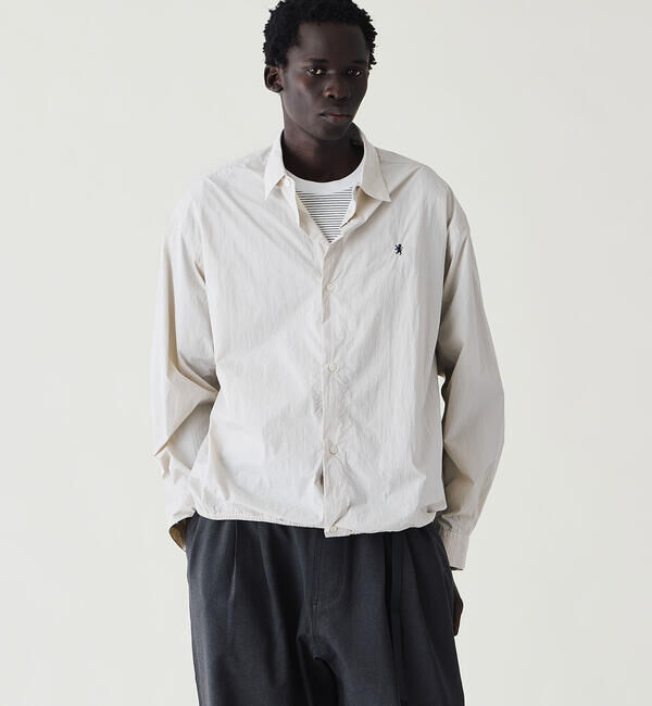 GYMPHLEX「Gymphlex | ナイロンタスラン 長袖ギャザーシャツ MEN」|シャツ・ブラウス|