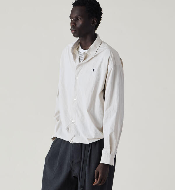 GYMPHLEX「Gymphlex | ナイロンタスラン 長袖ギャザーシャツ MEN」|シャツ・ブラウス|