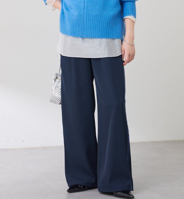  「サイドベロア裾ドロストパンツ」|チノ|