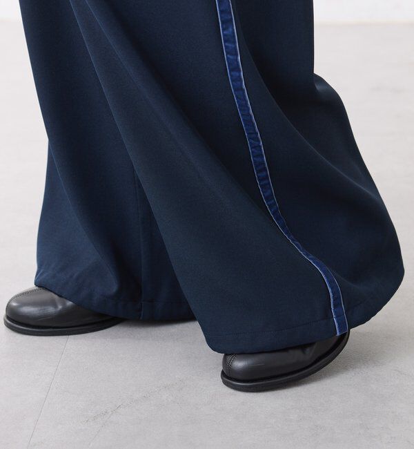  「サイドベロア裾ドロストパンツ」|チノ|