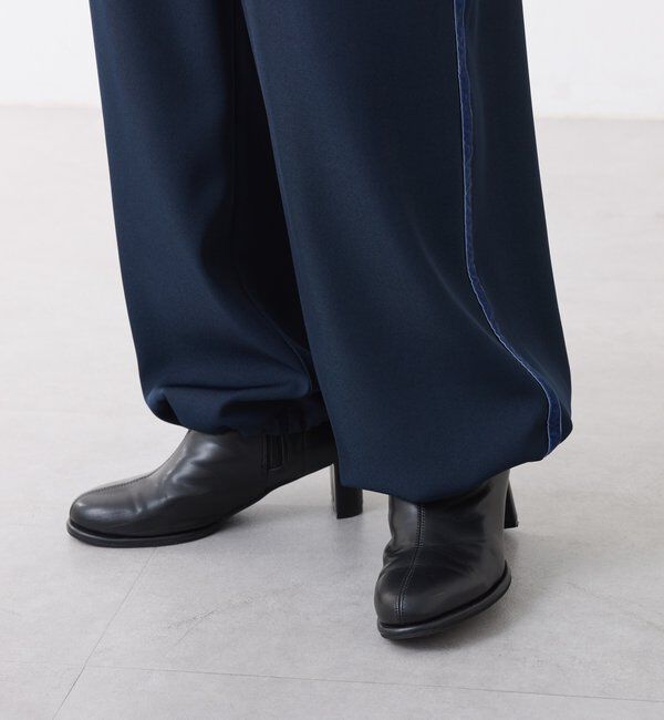  「サイドベロア裾ドロストパンツ」|チノ|