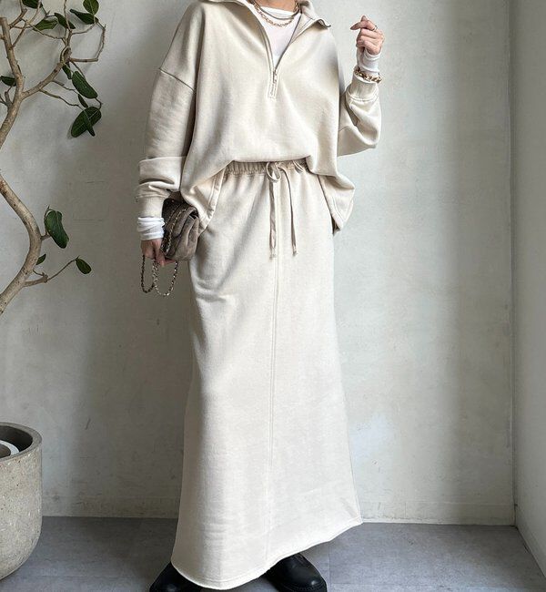  「裏起毛ドロストハーフジッププルオーバー」|Tシャツ・カットソー|