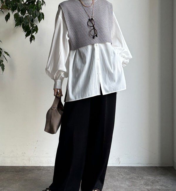  「【WEB限定】ニットベスト&times;シャツセット」|ニット・セーター|