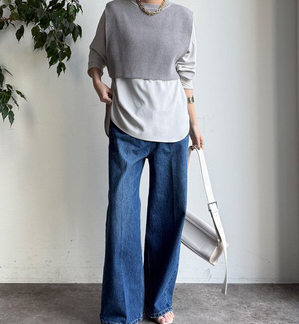  「【WEB限定】ニットベスト&times;シャツセット」|ニット・セーター|