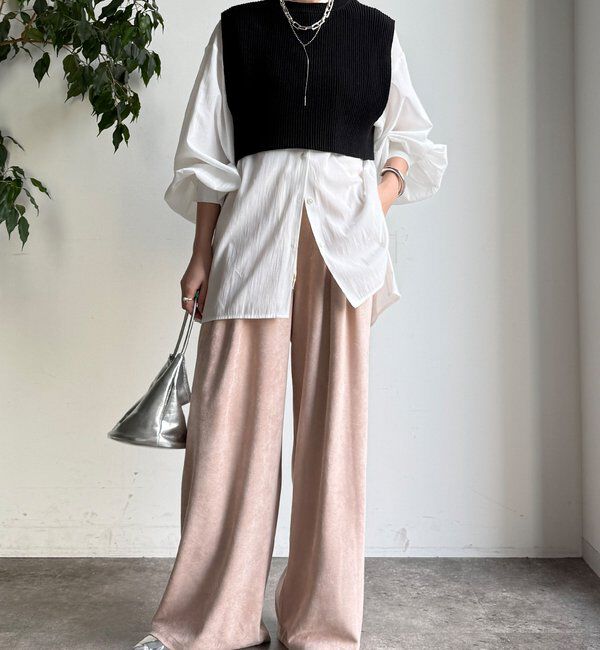  「【WEB限定】ニットベスト&times;シャツセット」|ニット・セーター|