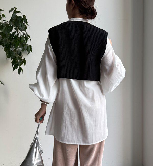  「【WEB限定】ニットベスト&times;シャツセット」|ニット・セーター|