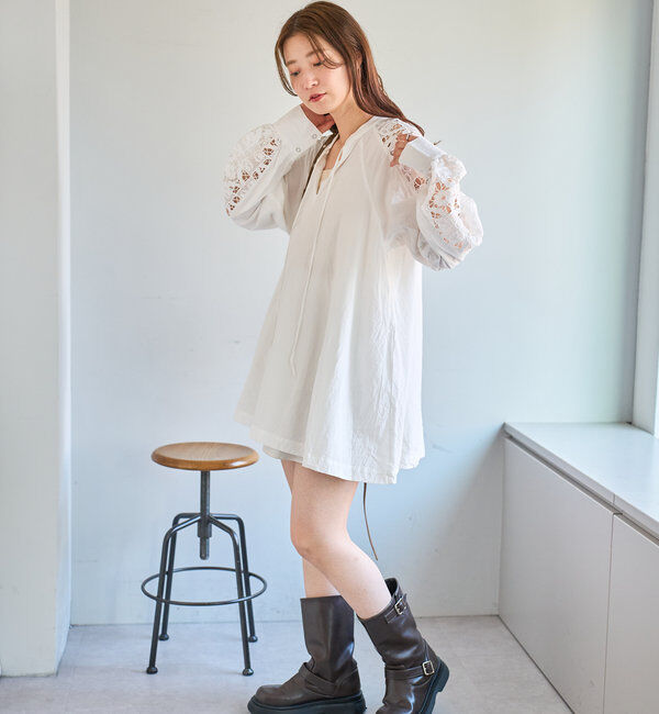  「袖レースチュニック」|チュニック|