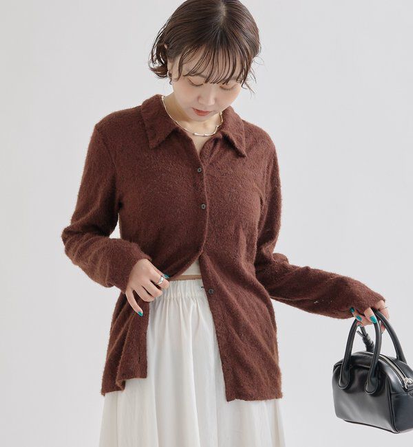 「襟付きシャギーカーディガン」|Tシャツ・カットソー|