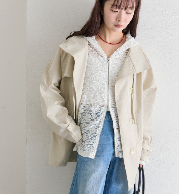  「スタンドカラーミドルトレンチ」|トレンチコート|