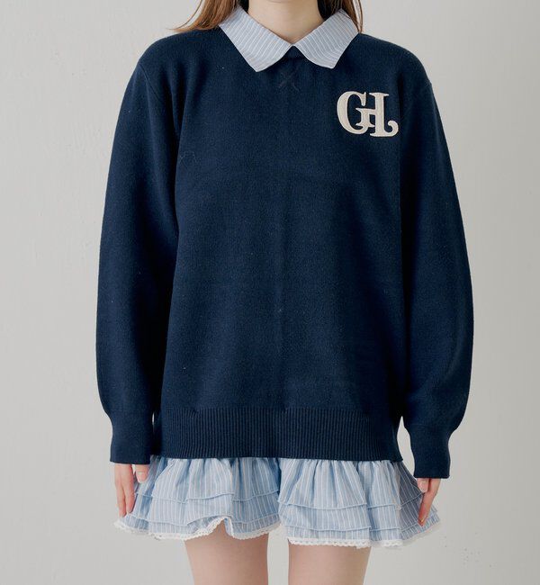  「【マルチway】シャツレイヤードニットワンピース」|ワンピース|