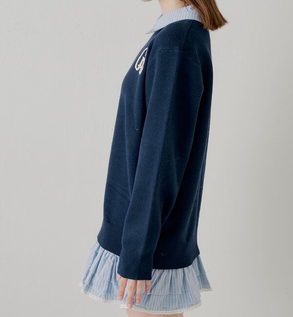  「【マルチway】シャツレイヤードニットワンピース」|ワンピース|