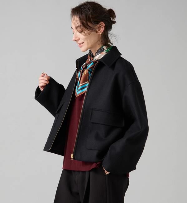 Liesse「ショート丈ウールブルゾン」|ブルゾン・スタジャン|